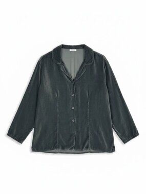 CP Shades Velvet Button-Up Shirt Jewel Green Women’s Medium Sausalito